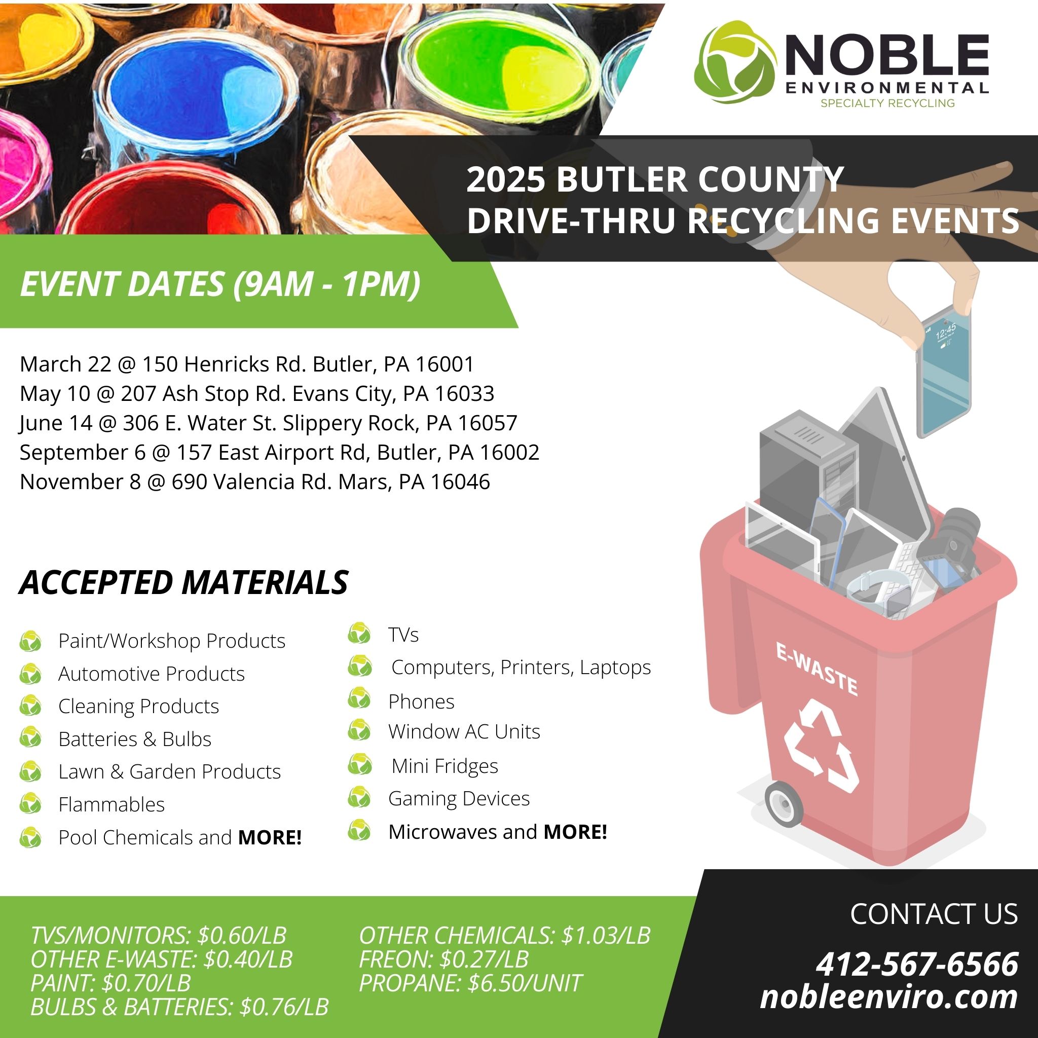 2025 Hazardous household waste recycleing events